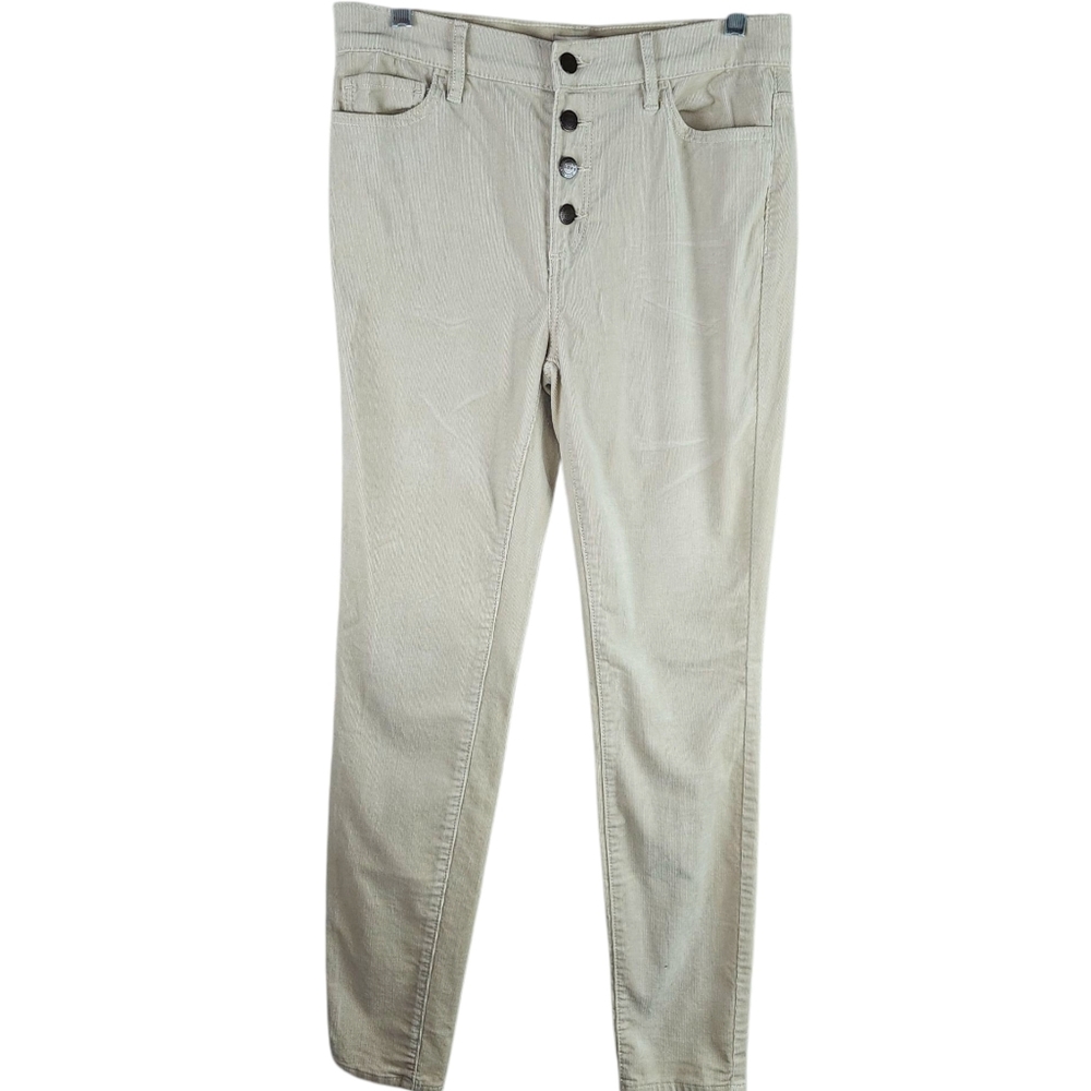 Loft Outlet Cream Corduroy High Rise Skinny Jeans In 2